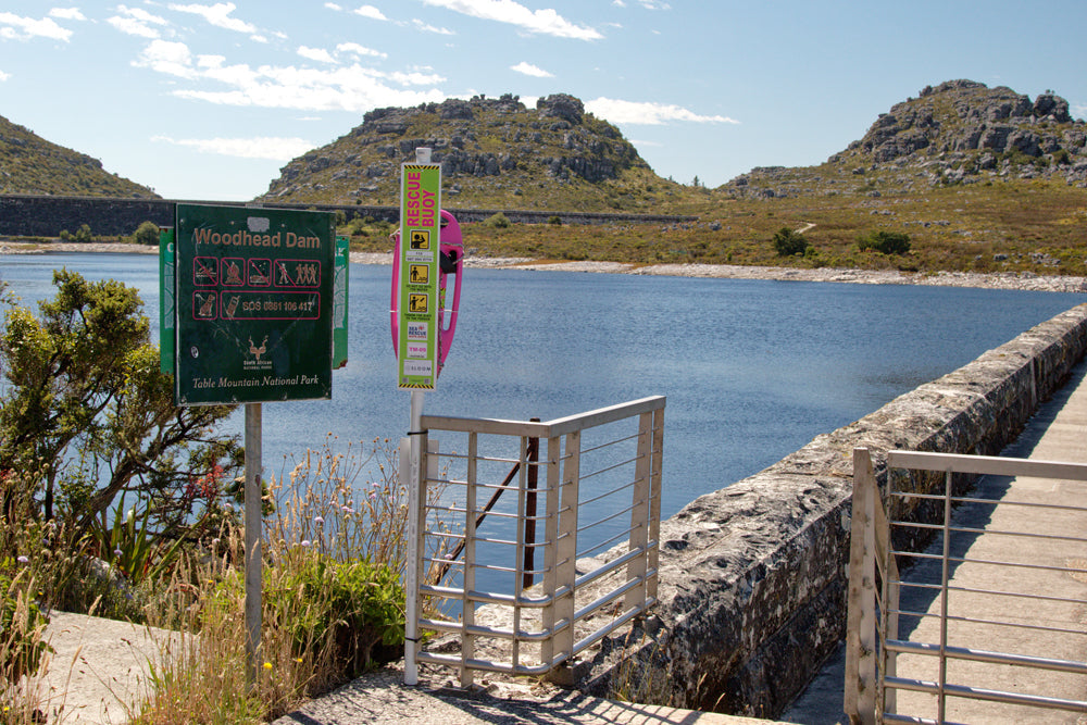 Pink Buoys at Table Mountain Dams